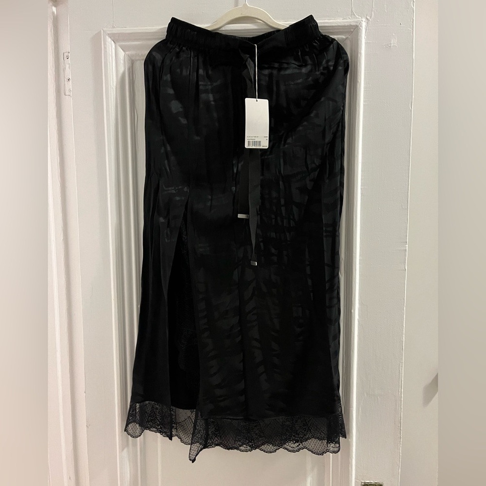 Zadig & Voltaire Black Pencil Skirt with Lace Hem
